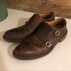 Cole Haan Monk Strap Brown Leather Shoes 10.5